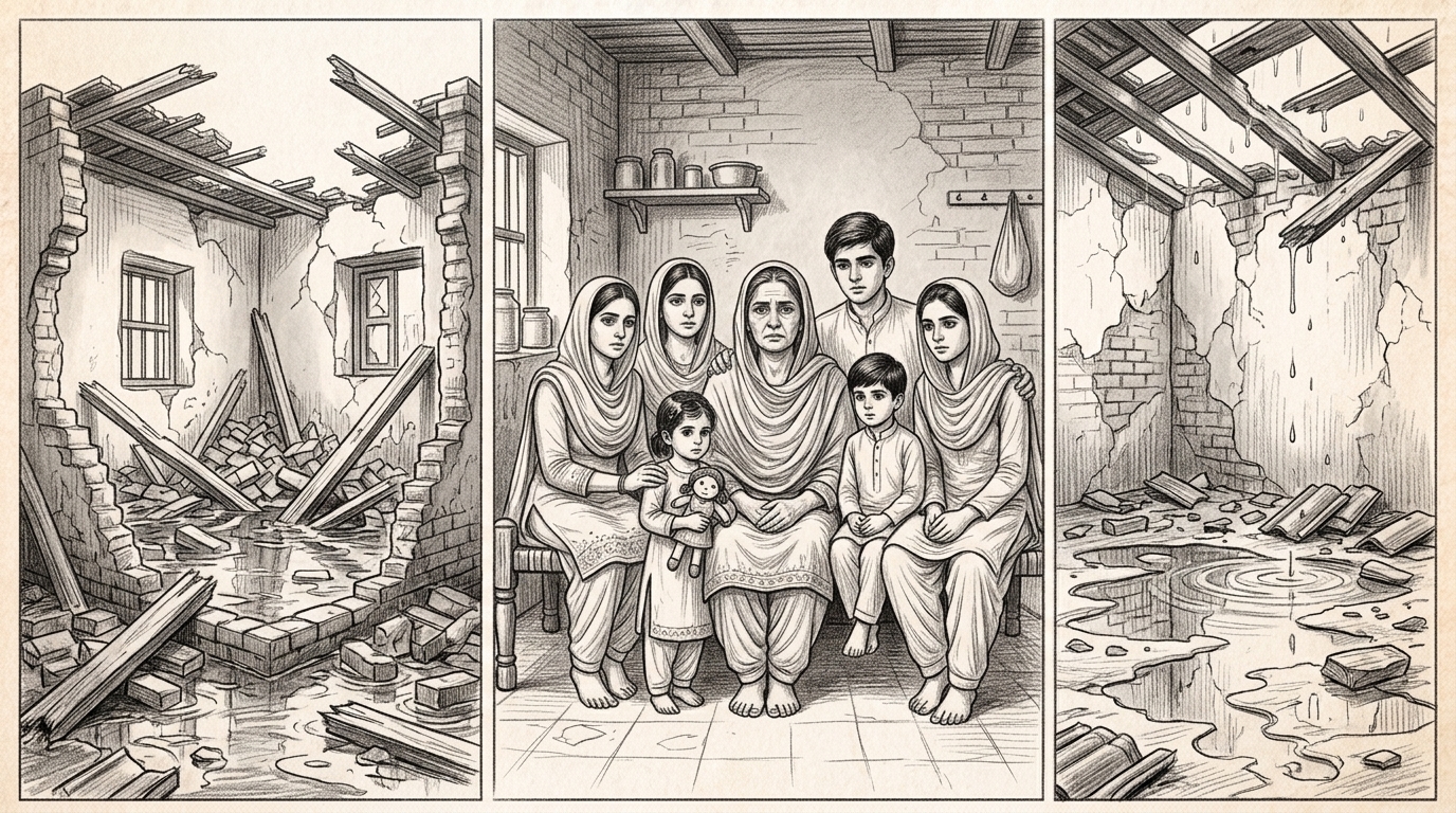 "A Collapsed Roof, A Confined Life: Appeal for a Widowed Mother and Her 6 Children"